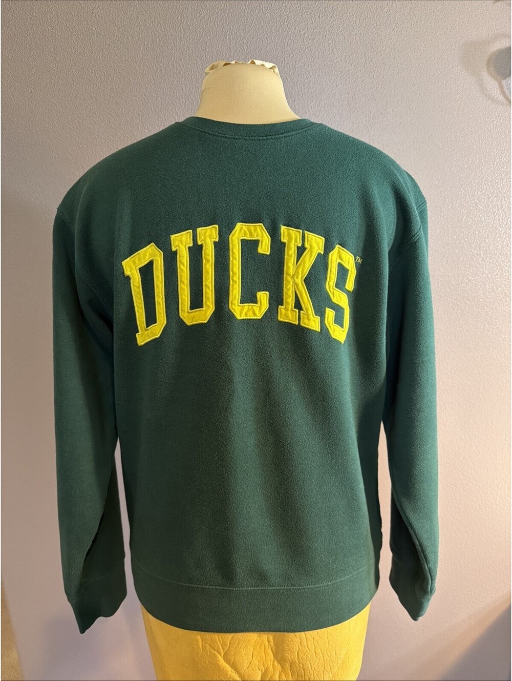 Oregon Ducks Womens Sm Green Fleece Crewneck Sweatshirt NCAA